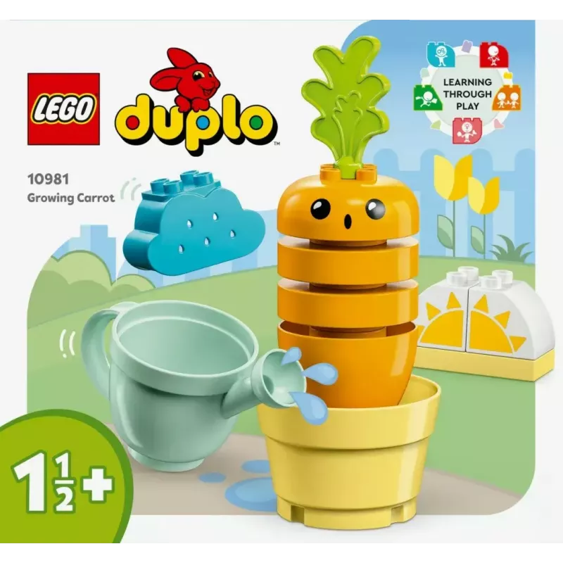 Žaislų rinkinys LEGO Duplo 10981 Auganti morka — interaktyvus ikimokyklinio amžiaus statybos žaidimų rinkinys