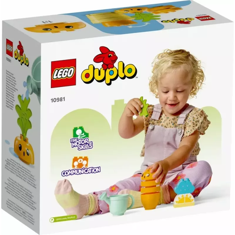 Žaislų rinkinys LEGO Duplo 10981 Auganti morka — interaktyvus ikimokyklinio amžiaus statybos žaidimų rinkinys