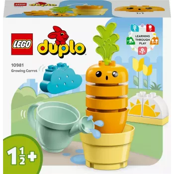 Žaislų rinkinys LEGO Duplo 10981 Auganti morka — interaktyvus ikimokyklinio amžiaus statybos žaidimų rinkinys