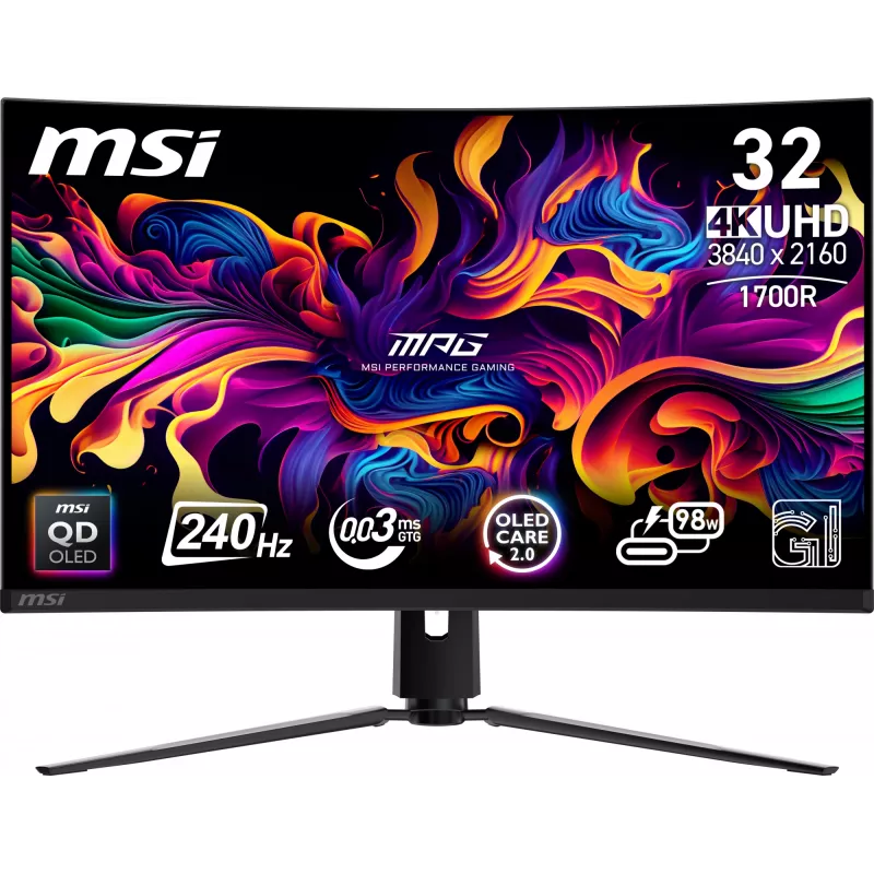 MSI MPG 321CURX QD-OLED kompiuterio monitorius 80 cm (31,5 colio) 3840 x 2160 pikselių 4K Ultra HD juodas