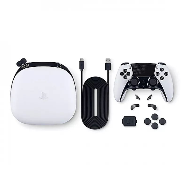 Žaidimų pultas Sony DualSense Edge, skirtas PlayStation 5 — laidinis ir belaidis (Bluetooth/USB), juodas/baltas