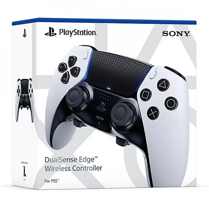 Žaidimų pultas Sony DualSense Edge, skirtas PlayStation 5 — laidinis ir belaidis (Bluetooth/USB), juodas/baltas