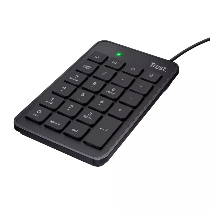 Trust 22221 skaitmeninė klaviatūra Nešiojamam / staliniui kompiuteriui USB Juoda
