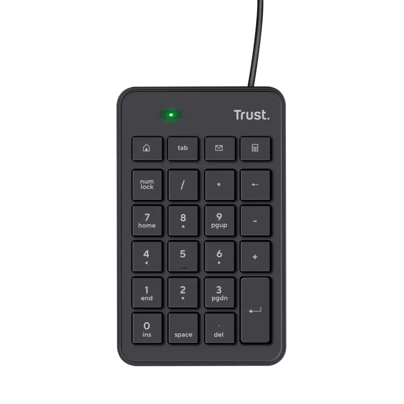 Trust 22221 skaitmeninė klaviatūra Nešiojamam / staliniui kompiuteriui USB Juoda
