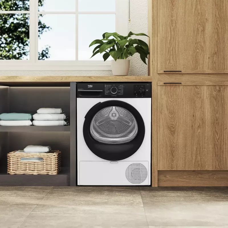 BEKO džiovyklė | BM3T37249WBB | Energijos efektyvumo klasė C | Įkrovimas iš priekio | 7 kg | Skaitmeninis | Gylis 54,5 cm | Balta