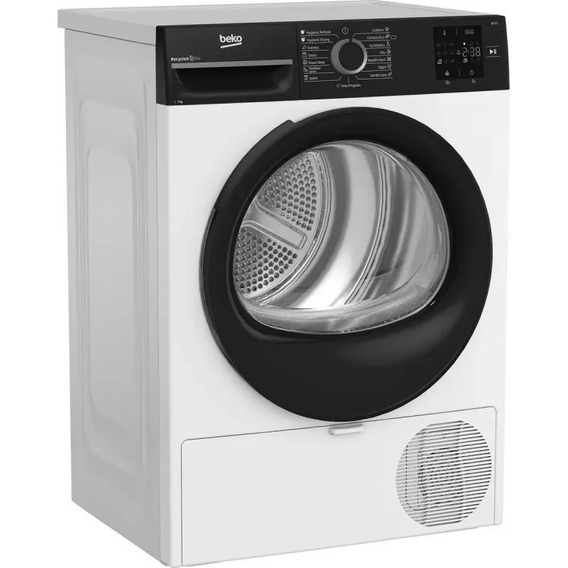 BEKO džiovyklė | BM3T37249WBB | Energijos efektyvumo klasė C | Įkrovimas iš priekio | 7 kg | Skaitmeninis | Gylis 54,5 cm | Balta