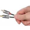 Garso kabelis WENTRONIC Goobay 65293 — 2 m, 2× RCA kištukas į 2× RCA kištuką, varis, auksuoti kontaktai, magnetinis ekranavimas, pilkas