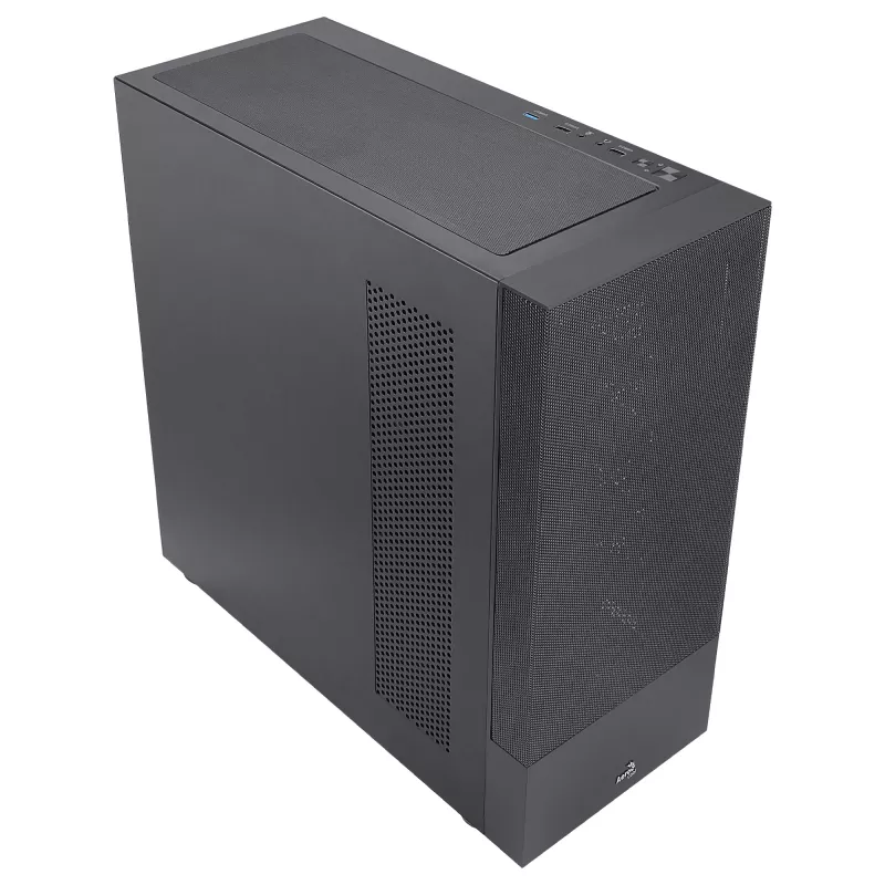Aerocool CIPHERBKV1 PC ATX korpusas, vertikalus GPU montavimas, priekinė tinklelio panelė, juodas