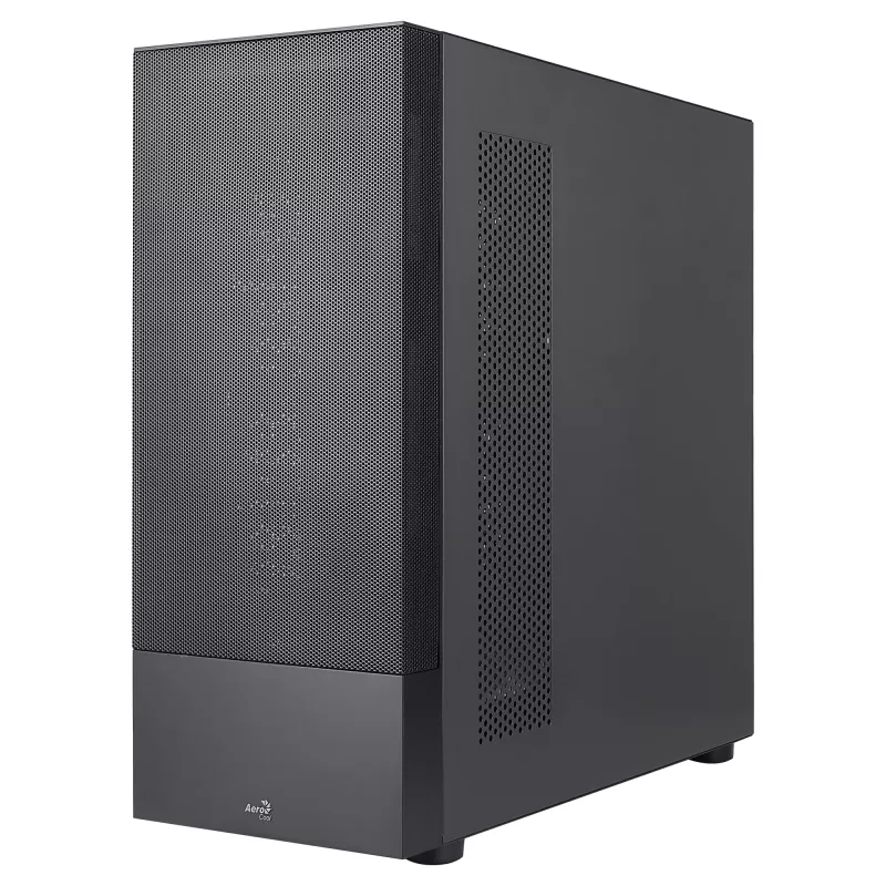 Aerocool CIPHERBKV1 PC ATX korpusas, vertikalus GPU montavimas, priekinė tinklelio panelė, juodas