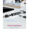 Kortelių skaitytuvas icybox 61179 — USB 3.2 Gen1 3-in-1, USB Type-C ir Type-A jungtys