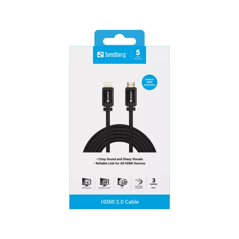 HDMI laidas Sandberg HDMI 2.0 19M-19M 3m