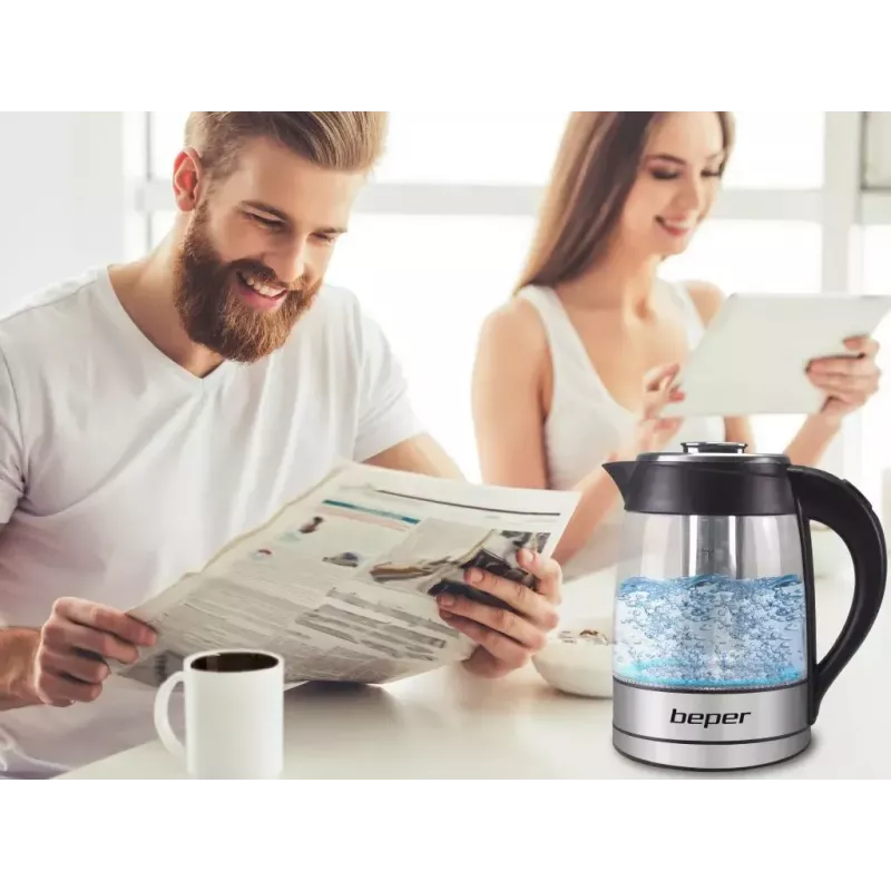 Elektrinis virdulys Beper 1,8 l 2200 W skaidrus