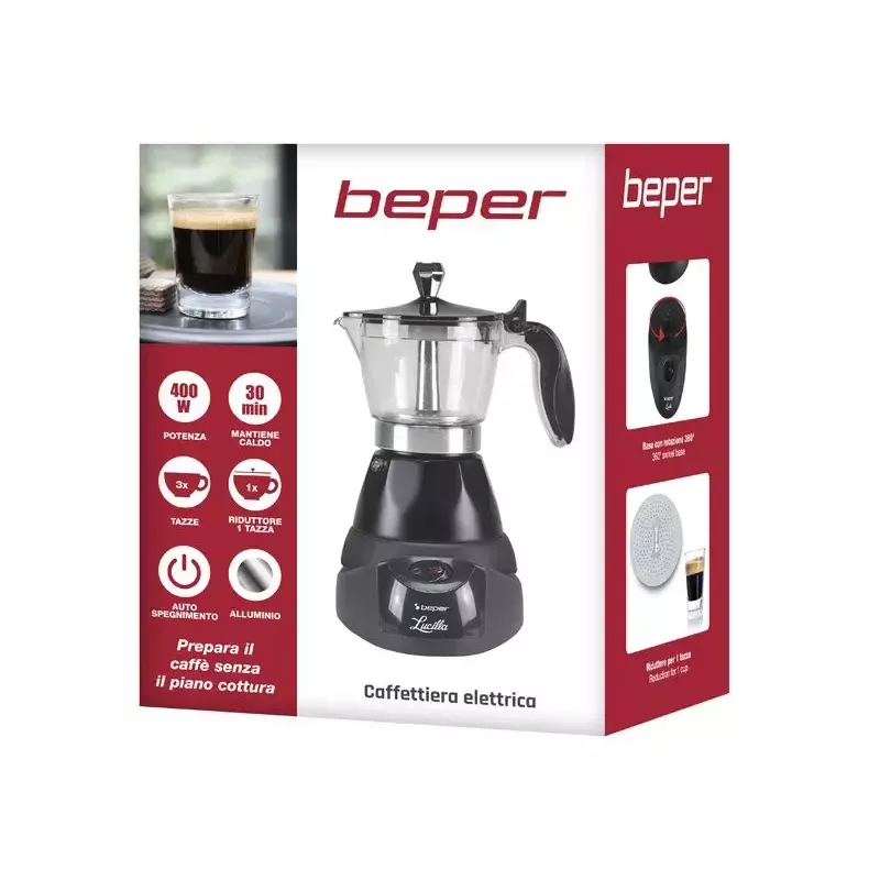 Espresso kavos aparatas Beper 3 puodeliams BC.040N