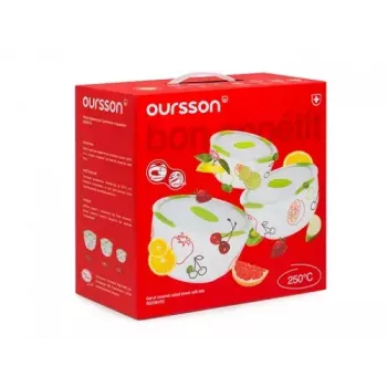 Salotų dubuo Oursson BS2981RC/GA apvalus keraminis įvairiaspalvis 3 vnt.