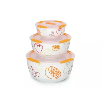 Dubens rinkinys OURSSON BS2981RC/OR 1,7 L apvalus keraminis oranžinės spalvos baltas 3 vnt.