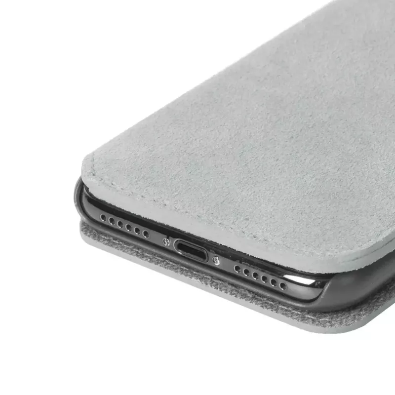 Dėklas-knygelė Krusell Broby 4 Card SlimWallet, skirtas iPhone X/XS, pilkas