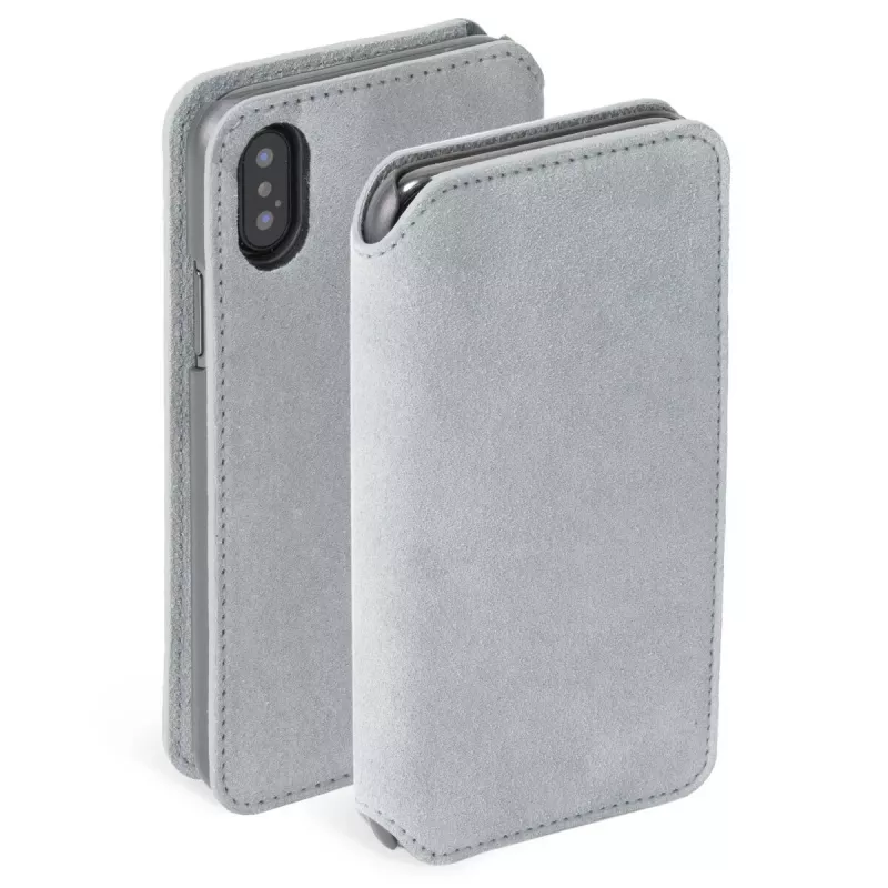 Dėklas-knygelė Krusell Broby 4 Card SlimWallet, skirtas iPhone X/XS, pilkas