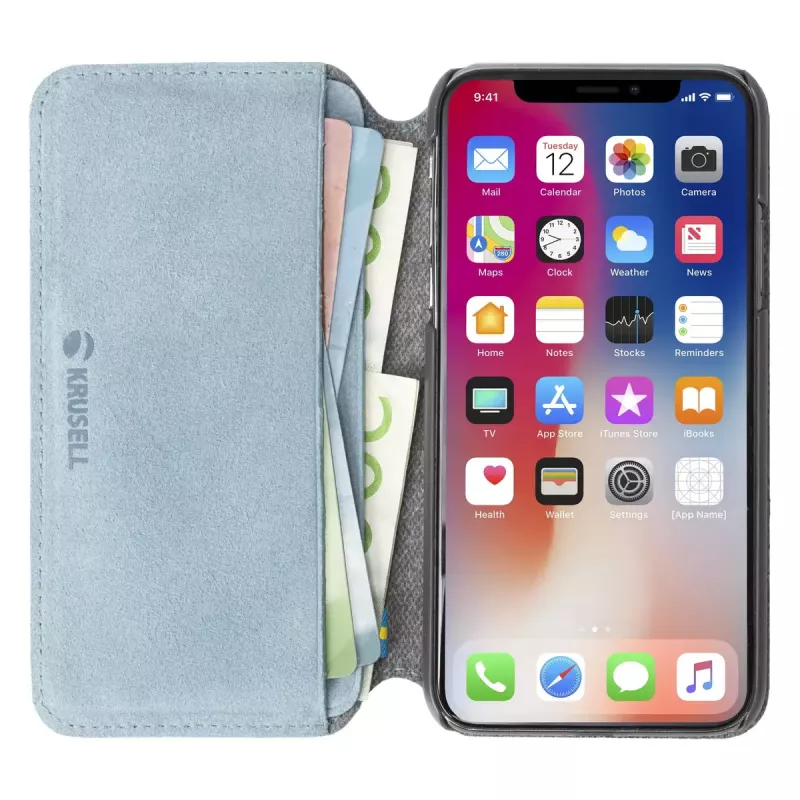 Dėklas-knygelė Krusell Broby 4 Card SlimWallet iPhone X/XS