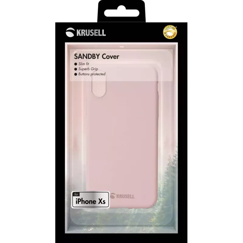 Dėklas Krusell iPhone X/XS rožinis