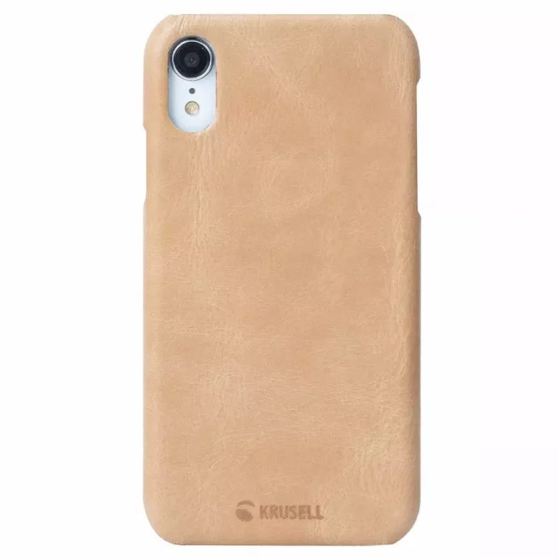 Apsauginis telefono dėklas Krusell Sunne, skirtas Apple iPhone XR – senovinė nude spalva, plonas apsauginis apvalkalas