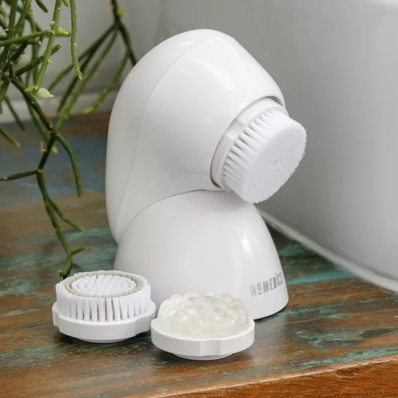 HoMedics FAC-600-EU veido valymo šepetėlis Pulsacinis Rožinis auksas, Balta Baterija