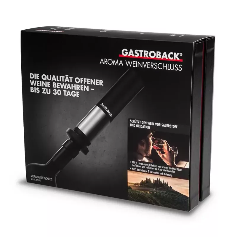 Dekanterio kamštis Gastroback Aroma 47102 juodas nerūdijantis plienas