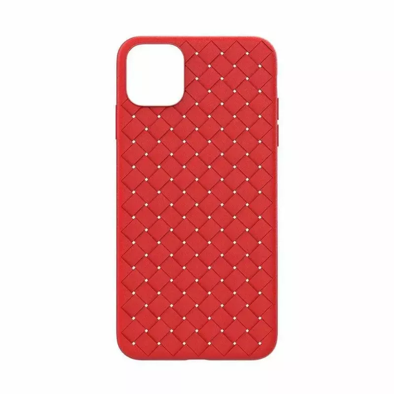 Telefono minkštas dėklas Devia, skirtas iPhone 11 Pro — austas raštas, raudonas