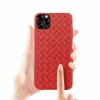 Telefono minkštas dėklas Devia, skirtas iPhone 11 Pro — austas raštas, raudonas