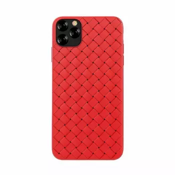 Telefono minkštas dėklas Devia, skirtas iPhone 11 Pro — austas raštas, raudonas