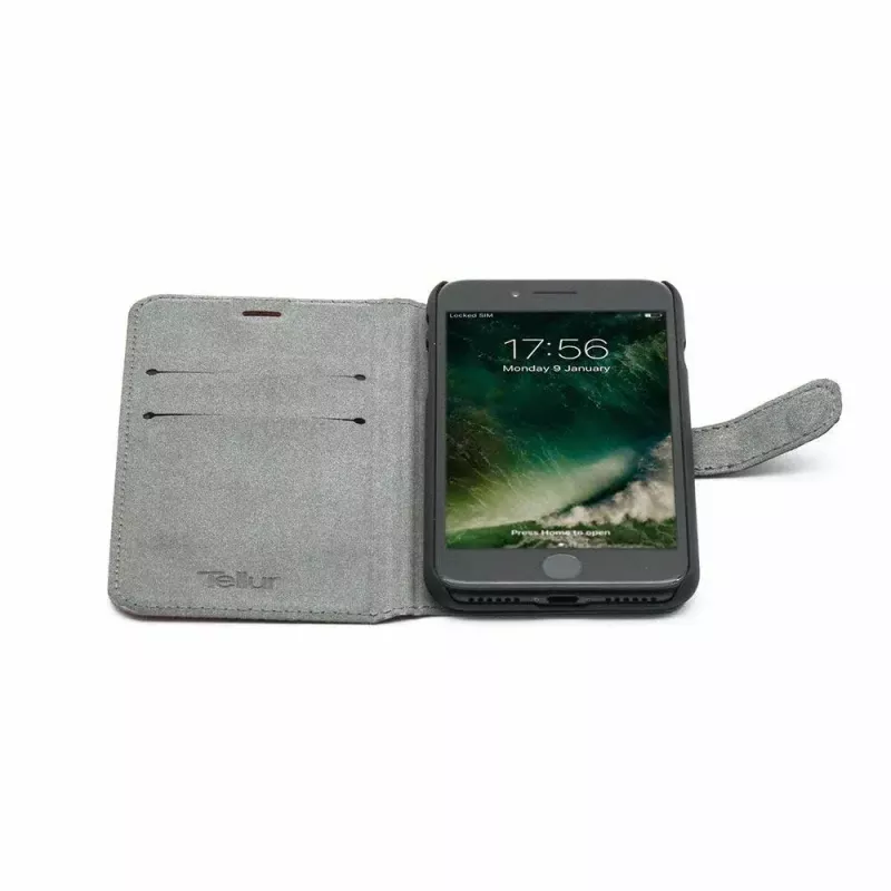 „Folio“ tipo dėklas „Tellur TLL184031“, skirtas „iPhone 7“, juodos ir raudonos spalvos