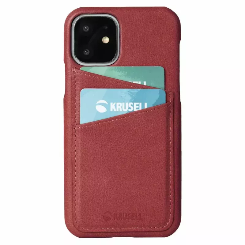 Išmaniojo telefono dėklas Krusell Sunne, skirtas Apple iPhone 11, vintažinės raudonos spalvos