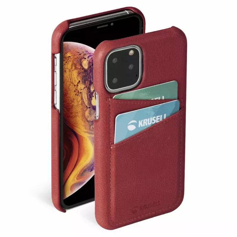 Apsauginis Krusell Sunne CardCover dėklas Apple iPhone 11 Pro Max, vintažinės raudonos spalvos