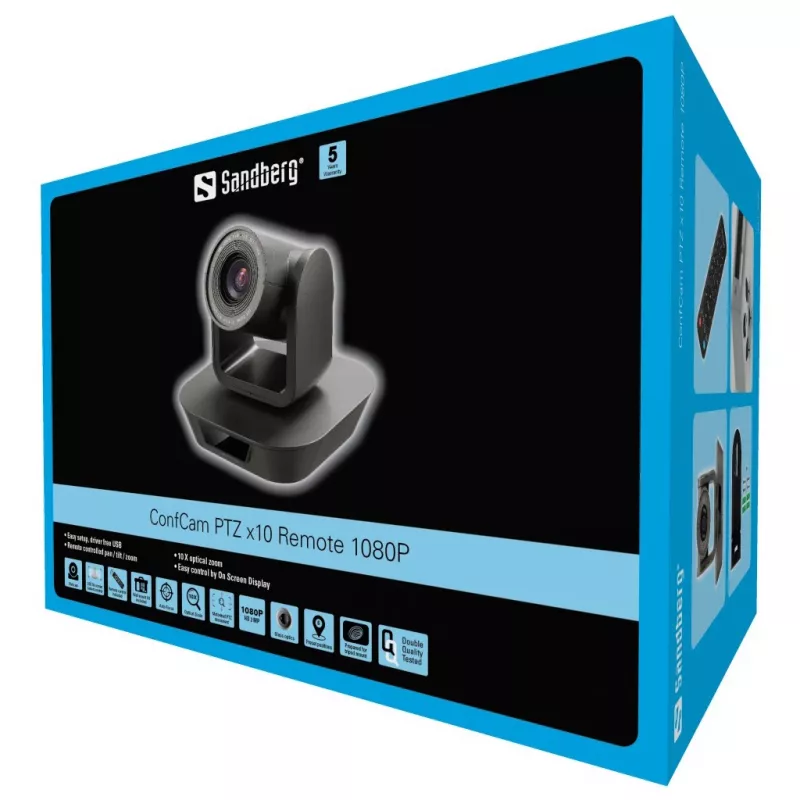 Sandberg ConfCam PTZ x10 Remote 1080P kamera