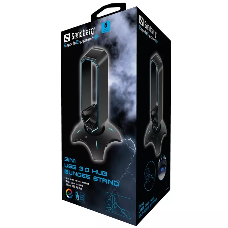USB Hub Sandberg 3in1 USB 3.0 Hub Bungee Stand