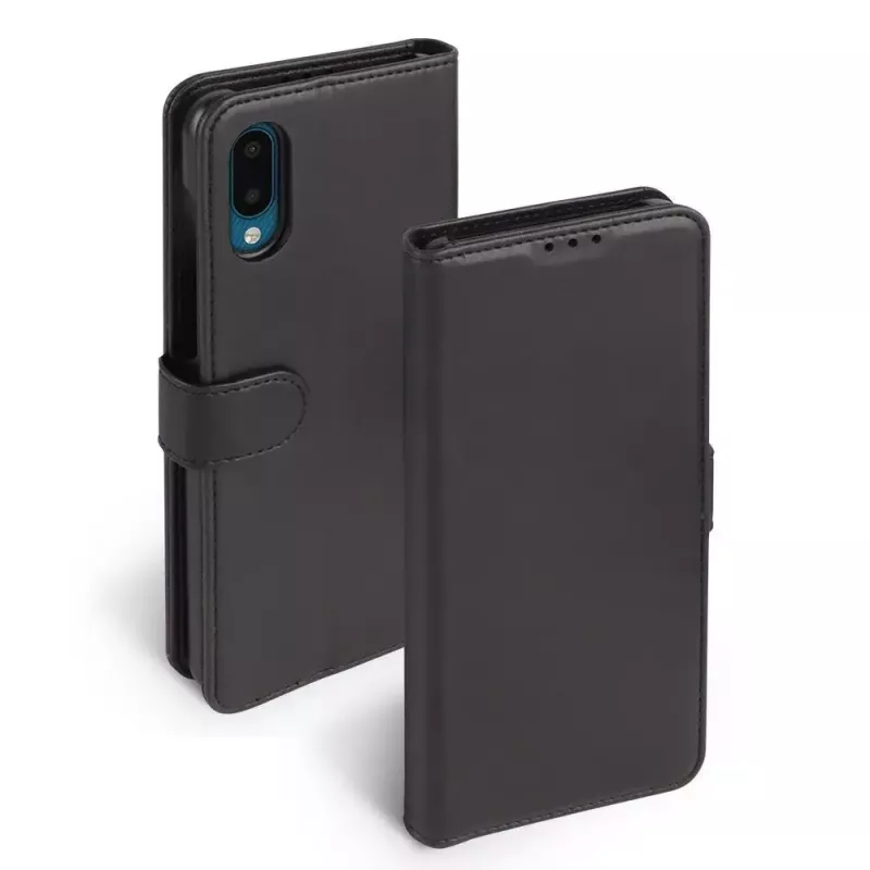 Dėklas-piniginė Krusell Galaxy A02 16,5 cm juoda, 3 kortelių kišenės