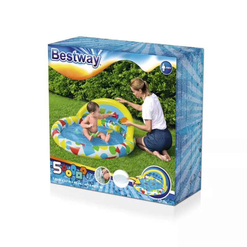Pripučiamas baseinas Bestway 52378, matmenys 47 coliai x 46 coliai x 18 colių (pripučiamas kiemo baseinas)