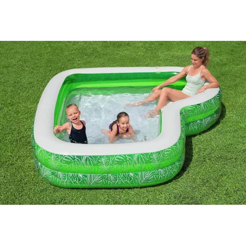 Bestway 7'7 colių x 7'7 colių x 20 colių / 2,31 m x 2,31 m x 51 cm Tropical Paradise šeimos baseinas