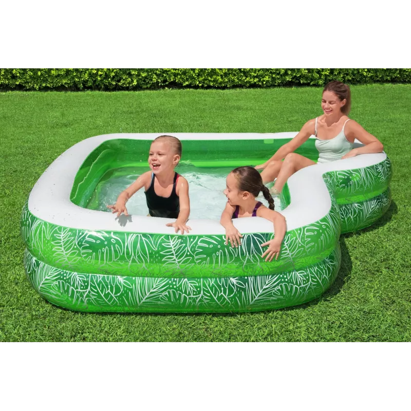 Bestway 7'7 colių x 7'7 colių x 20 colių / 2,31 m x 2,31 m x 51 cm Tropical Paradise šeimos baseinas