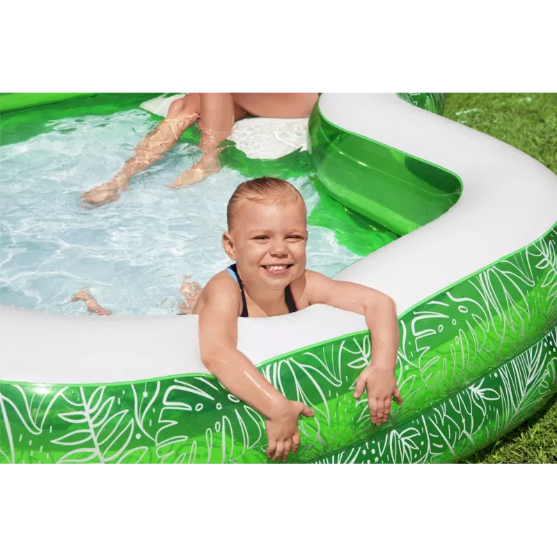 Bestway 7'7 colių x 7'7 colių x 20 colių / 2,31 m x 2,31 m x 51 cm Tropical Paradise šeimos baseinas