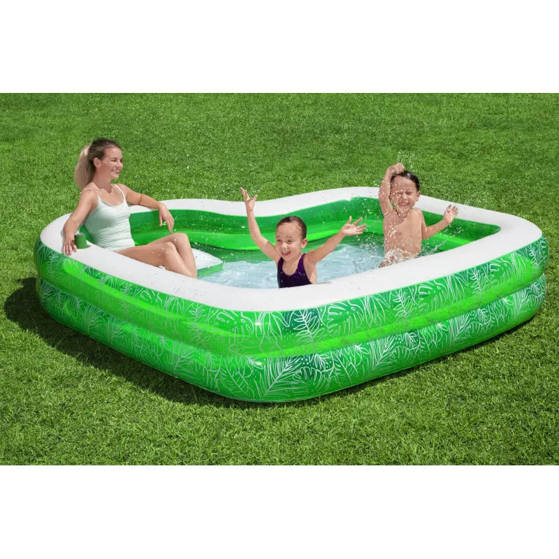 Bestway 7'7 colių x 7'7 colių x 20 colių / 2,31 m x 2,31 m x 51 cm Tropical Paradise šeimos baseinas