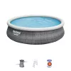 Bestway 57372 antžeminis baseinas pripučiamas baseinas apvalus 12362 L pilkas