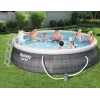 Bestway 57372 antžeminis baseinas pripučiamas baseinas apvalus 12362 L pilkas
