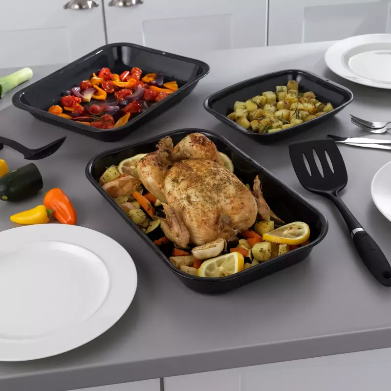 Kepimo ir pjaustymo padėklų rinkinys Russell Hobbs CW207011EU 3 vnt. — kepimo padėklas ir dvi pjaustymo lentelės