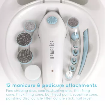 Manikiūro ir pedikiūro įrankių rinkinys HoMedics MAN-3023A-EU 2 galvutės Plastikas Mėlyna Balta