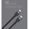 USB-C į USB-C kabelis Orsen S53, 1 m, 3 A, raudonas