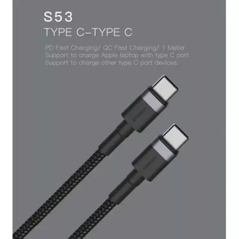 USB-C į USB-C kabelis Orsen S53, 1 m, 3 A, raudonas