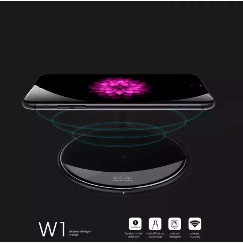 Eloop W1 belaidis 10W greitojo įkrovimo įkroviklis su Qi suderinamiems išmaniesiems telefonams ir priedams