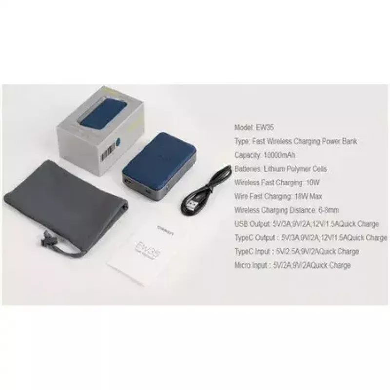 Nešiojama išorinė baterija Orsen EW35 10000mAh