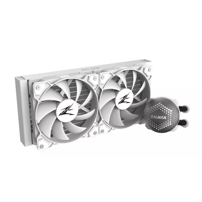 Zalman ALPHA28 baltas procesoriaus skysčio aušintuvas 280 mm radiatorius 2 x 140 mm ventiliatoriai ARGB siurblys dvigubas procesoriaus skysčio aušinimo komplektas 14 cm