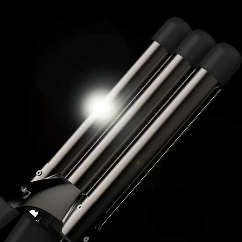 Revamp Progloss Deep Beach Waver Tekstūrinis garbanotuvas Warm Juoda 3 m